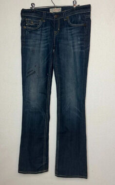 MEK Denim USA Jeans Santiago Dark Blue Distressed 5 Pocket Country W 31 L 36
